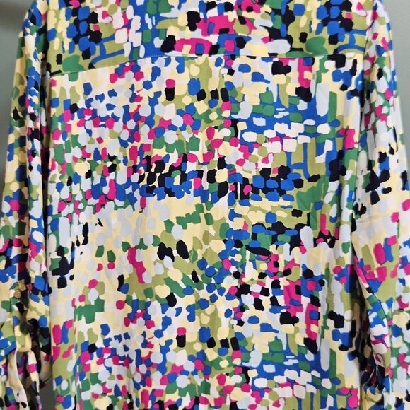 Investments Multi Color Tie Front Blouse - Picture 3 of 5